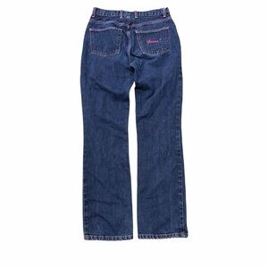 Vintage Guess Pink Stitch Bootcut Jeans 29x30 Y2K Dark Wash